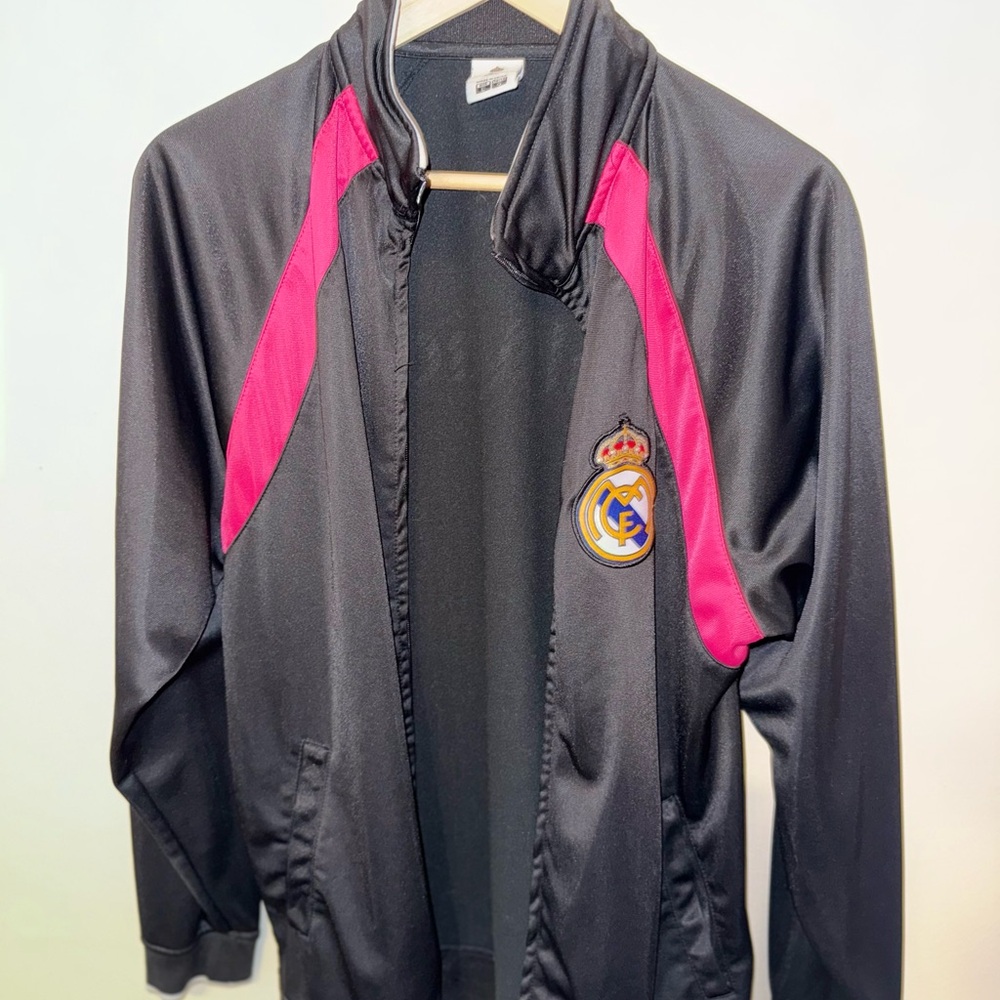 Real Madrid Black and Pink Track Jacket